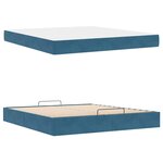 vidaXL Cadre de lit avec matelas avec matelas 2 Pièces Bleu Velours