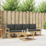 vidaXL Ensemble de canapés d'extérieur 5 pc Blanc et anthracite