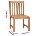 vidaXL Chaises de jardin lot de 4 avec coussins Bois de teck massif