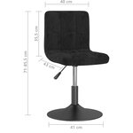 Vidaxl tabouret de bar pivotant noir velours