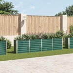 vidaXL Jardinière 320x40x77 cm Acier galvanisé Vert