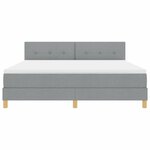 vidaXL Lit à ressorts avec coussin Gris clair 180 x 200 cm tissu