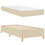 vidaXL Cadre de lit avec matelas Crème 90 x 200 cm tissu