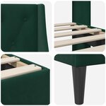vidaXL Cadre de lit avec tête de lit Vert foncé 90 x 190 cm Velours
