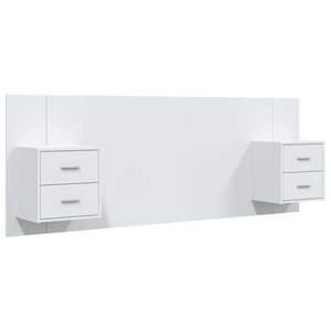 vidaXL Tête de lit avec armoires Blanc Bois d'ingénierie