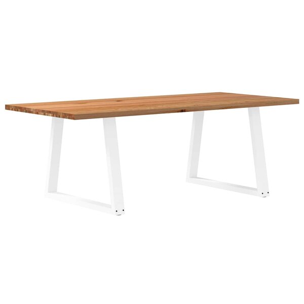 vidaXL Table à manger marron clair bois de chêne massif rectangulaire