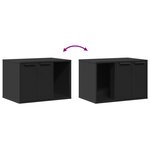 vidaXL Meuble de bac à litière pour chat noir bois d'ingénierie