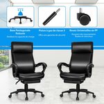 Fauteuil de bureau pivotant dossier inclinable ergonomique avec repose-pieds réglable en hauteur 62 x 71 5 x 109-119 cm noir 20_0005808