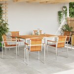 Ensemble de jardin 7 pièces en bois massif d'acacia vidaXL
