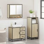 vidaXL Ensemble de meubles de salle de bain 3 Pièces chêne sonoma