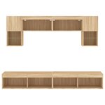 vidaXL Unités murales TV avec LED 6 Pièces chêne sonoma bois d'ingénierie