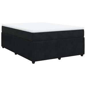 vidaXL Sommier à lattes de lit et matelas Noir 160x200 cm Velours