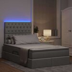 vidaXL Lit avec rangement et LED Gris clair 120 x 190 cm Polyester