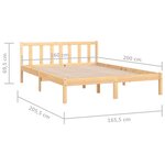 vidaXL Cadre de lit sans matelas bois massif 160x200 cm