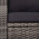 vidaXL Mobilier de bistro 3 Pièces avec coussins Résine tressée Gris