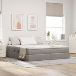 vidaXL Lit avec rangement et matelas Taupe 180 x 200 cm Polyester