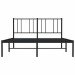 vidaXL Cadre de lit métal sans matelas avec tête de lit noir 120x200cm