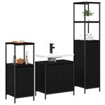 vidaXL Ensemble de mobilier de salle de bain 3 Pièces Chêne noir