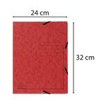 Chemise À Élastique 3 Rabats Carte Lustrée 355gm2 - A4 - Rouge - X 25 - Exacompta