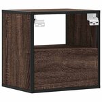 vidaXL Tables de chevet murales 2 Pièces chêne marron 40x31x39 5 cm