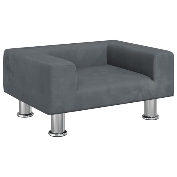 vidaXL Canapé pour enfants gris foncé 50x40x26 5 cm velours