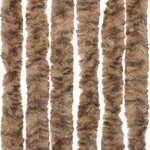 vidaXL Rideau anti-mouches beige et marron foncé 100x200 cm chenille