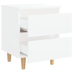 vidaXL Table de chevet avec pieds en pin Blanc 40x35x50 cm