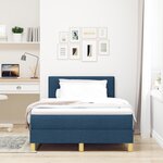 vidaXL Lit à ressorts avec matelas et LED bleue 120x200 cm Tissu