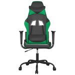 vidaXL Chaise de jeu Noir et vert Similicuir