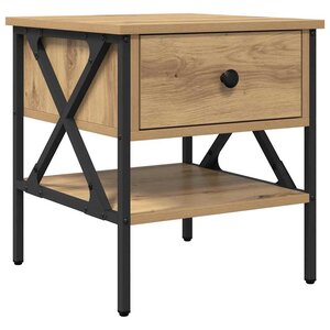 vidaXL Table de chevet avec tiroir chêne artisanal 40 x 42 x 45 cm