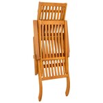vidaXL Chaise longue inclinable et pliable 3 pc Bois d'Acacia Massif