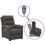 vidaXL Fauteuil de massage inclinable Gris foncé Tissu