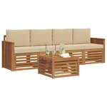 vidaXL Ensemble de canapés d'extérieur 5 pc Naturel et Beige