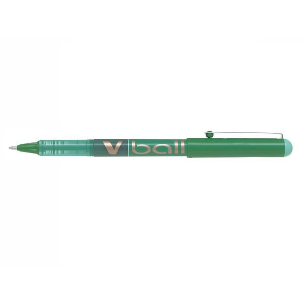 Stylo Roller Encre Liquide V-BALL 10 Pointe Large Vert x 12 PILOT