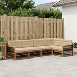 vidaXL Ensemble de canapés d'extérieur 5 pc Naturel et Beige