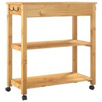 vidaXL Chariot de cuisine MONZA 84x40x90 cm bois massif de pin
