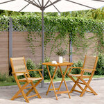 vidaXL Ensemble de bistro 3 Pièces beige polypropylène et bois massif