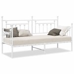 vidaXL Cadre de lit de jour avec tête de lit Blanc 75 x 190 cm Acier