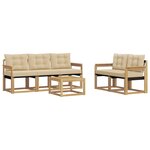 vidaXL Ensemble de canapés d'extérieur 6 pc Blanc et Beige