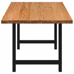 vidaXL Table à manger marron clair bois de chêne massif rectangulaire