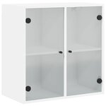 vidaXL Armoire murale avec portes en verre blanc 68x37x68 5 cm