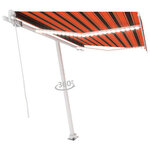 vidaXL Auvent manuel rétractable avec LED 350x250 cm Orange et marron