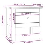 vidaXL Tables d'appoint 2 Pièces 50x50x49 cm Bois massif de pin