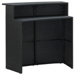vidaXL Ensemble de bar de jardin avec coussins 4 Pièces Noir
