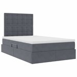 vidaXL Lit avec rangement et matelas Gris foncé 120 x 200 cm Velours