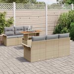 vidaXL Ensemble de canapé de jardin 7 Pièces beige et gris clair