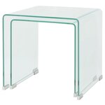 vidaXL Ensemble de tables gigognes 2 Pièces Verre trempé Transparent