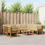 vidaXL Ensemble de canapés d'extérieur 10 Pièces Naturel et Beige