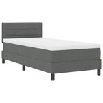vidaXL Lit à ressorts avec matelas Gris foncé 100 x 200 cm tissu