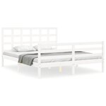 vidaXL Cadre de lit sans matelas blanc 160x200 cm bois massif